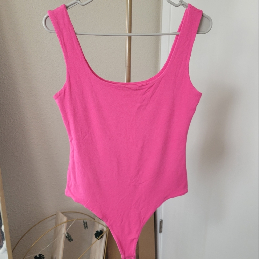 Naked Wardrobe Square Neck Thong Bodysuit